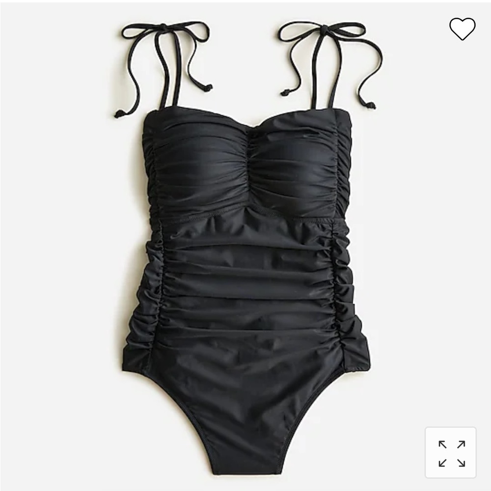 NWT J. Crew Ruched Tie-Shoulder One-Piece